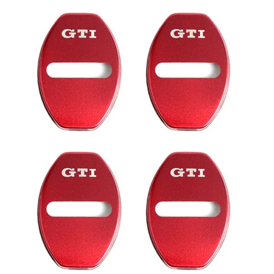 Aluminium Door Lock Covers - GTI (Red) maxmotorsports