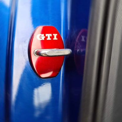 Aluminium Door Lock Covers - GTI (Red) maxmotorsports