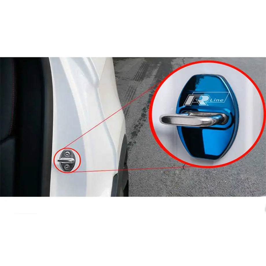 Price R Lock Line Aluminium Door Lock Covers - R Line (Blue) – Max Motorsport