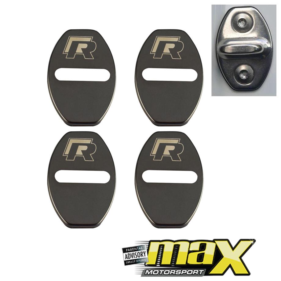Aluminium Door Lock Covers - R-Line (Gunmetal) maxmotorsports