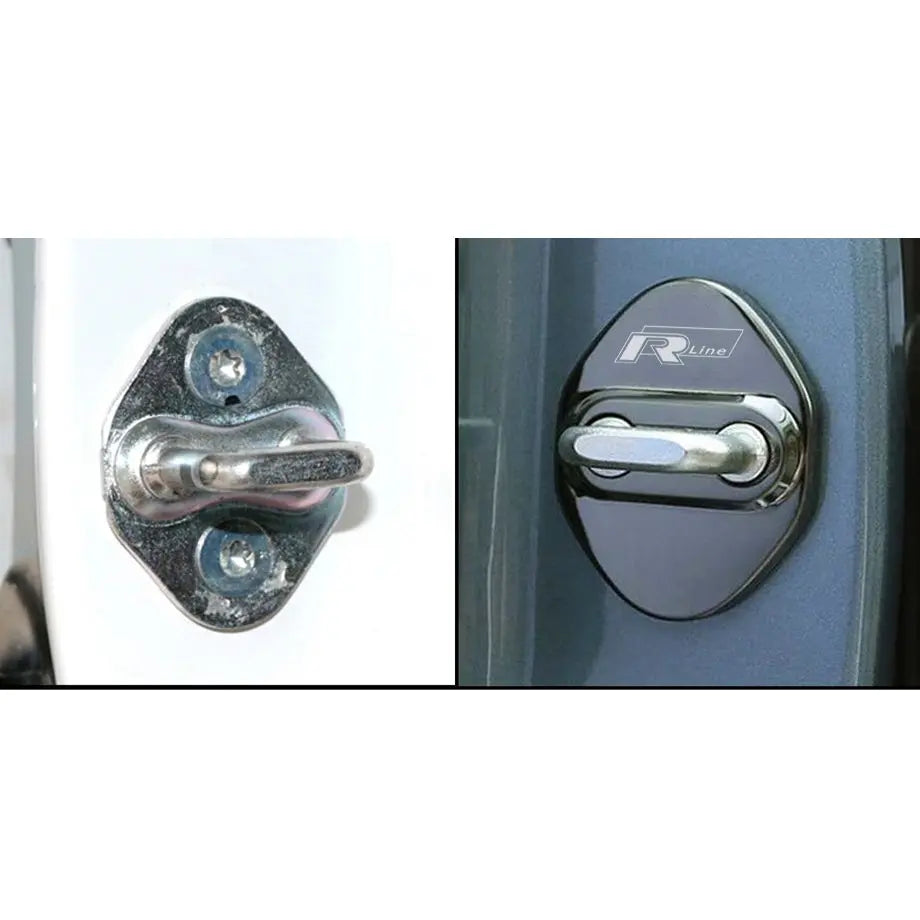 Aluminium Door Lock Covers - R Line (Gunmetal) maxmotorsports