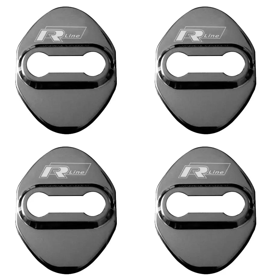 Aluminium Door Lock Covers - R Line (Gunmetal) maxmotorsports