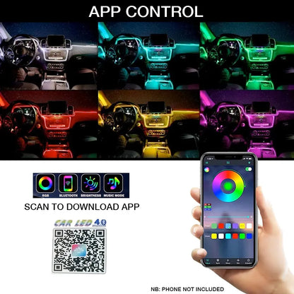 App Control - Universal Car Interior Ambiant Lighting Kit Max Motorsport