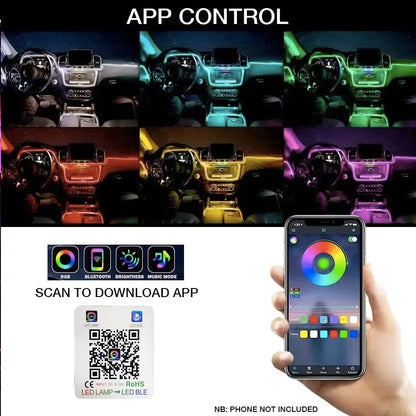 App Control - Universal Car Interior Ambient Lighting Kit Max Motorsport