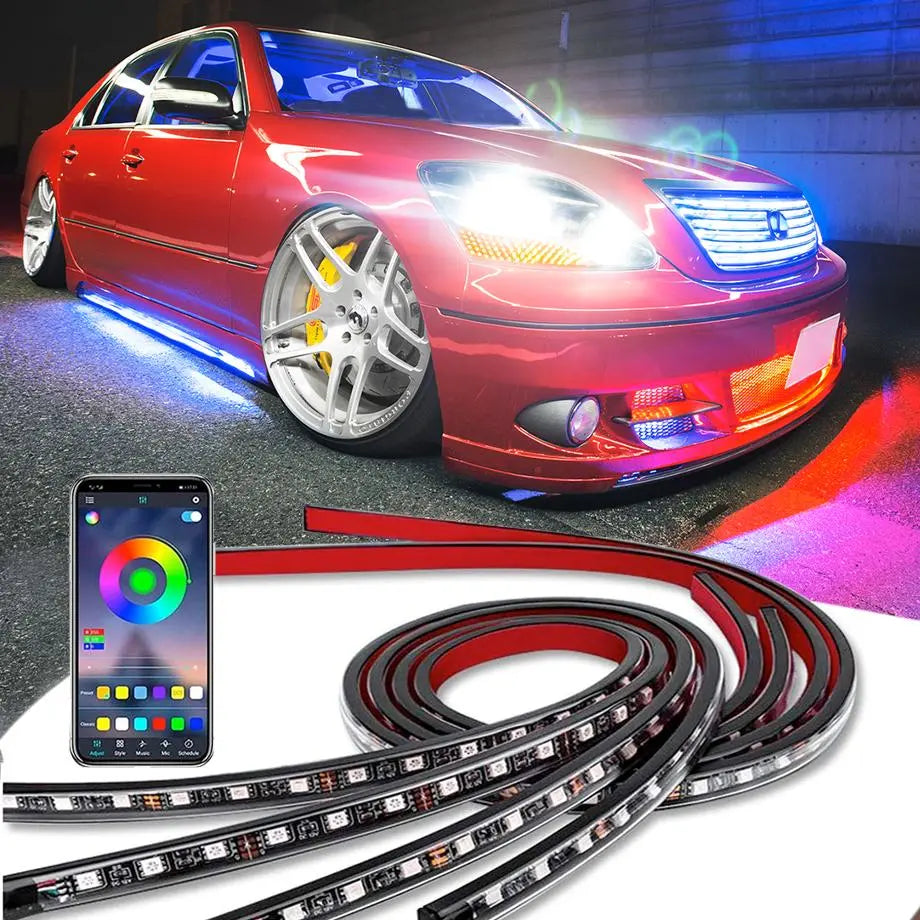 App Controlled RGB Flowing LED Under Car Light Kit Max Motorsport