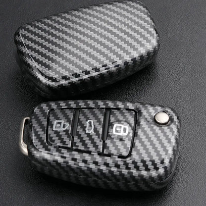 Audi 3-Button Carbon Look Key Case Cover With Key Ring Max Motorsport