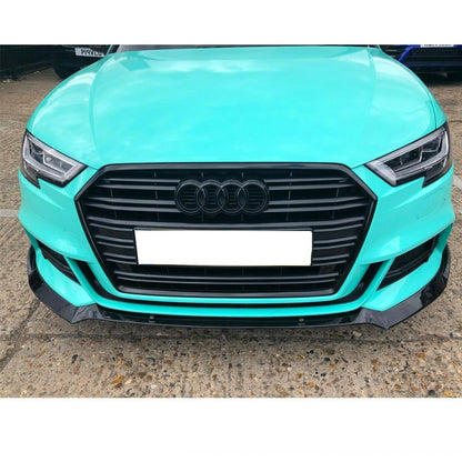Audi A3 Hatch S-Line Gloss Black Front Lip Spoiler (18-On) maxmotorsports