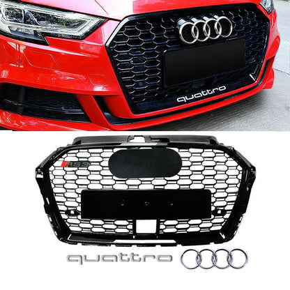 Audi A3 RS3 Style Gloss Black Grille (18-On) maxmotorsports