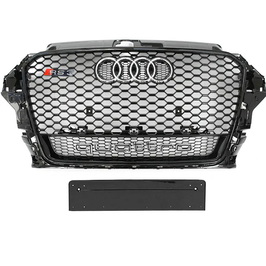Audi A3 (12-15) RS3 Style Gloss Black Upgrade Grille maxmotorsports