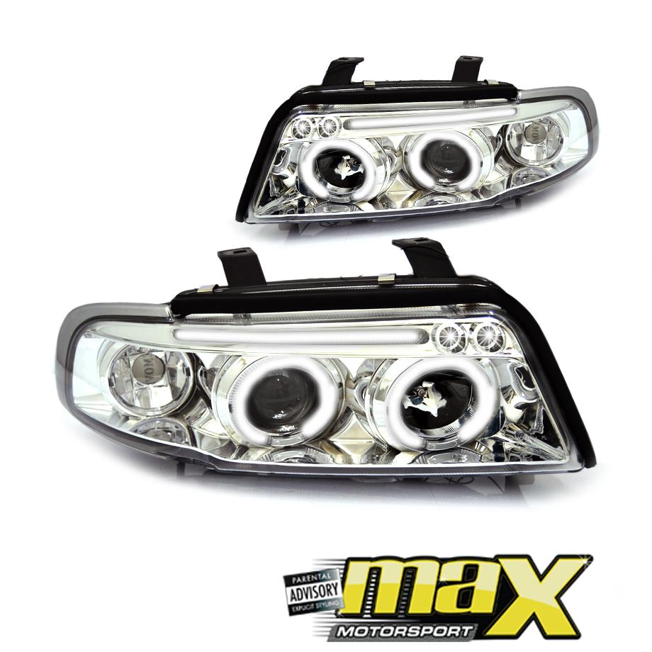 Audi A4 Angel Eye Headlight With Projector (95-98) (Chrome) maxmotorsports