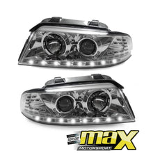 Load image into Gallery viewer, Audi A4 B5 (99-01) Chrome LED Projector Headlights maxmotorsports
