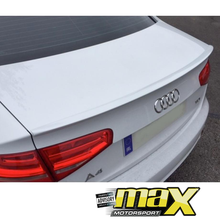 Audi A4 B8/B9 Gloss White Sedan Boot Spoiler (08-16) maxmotorsports