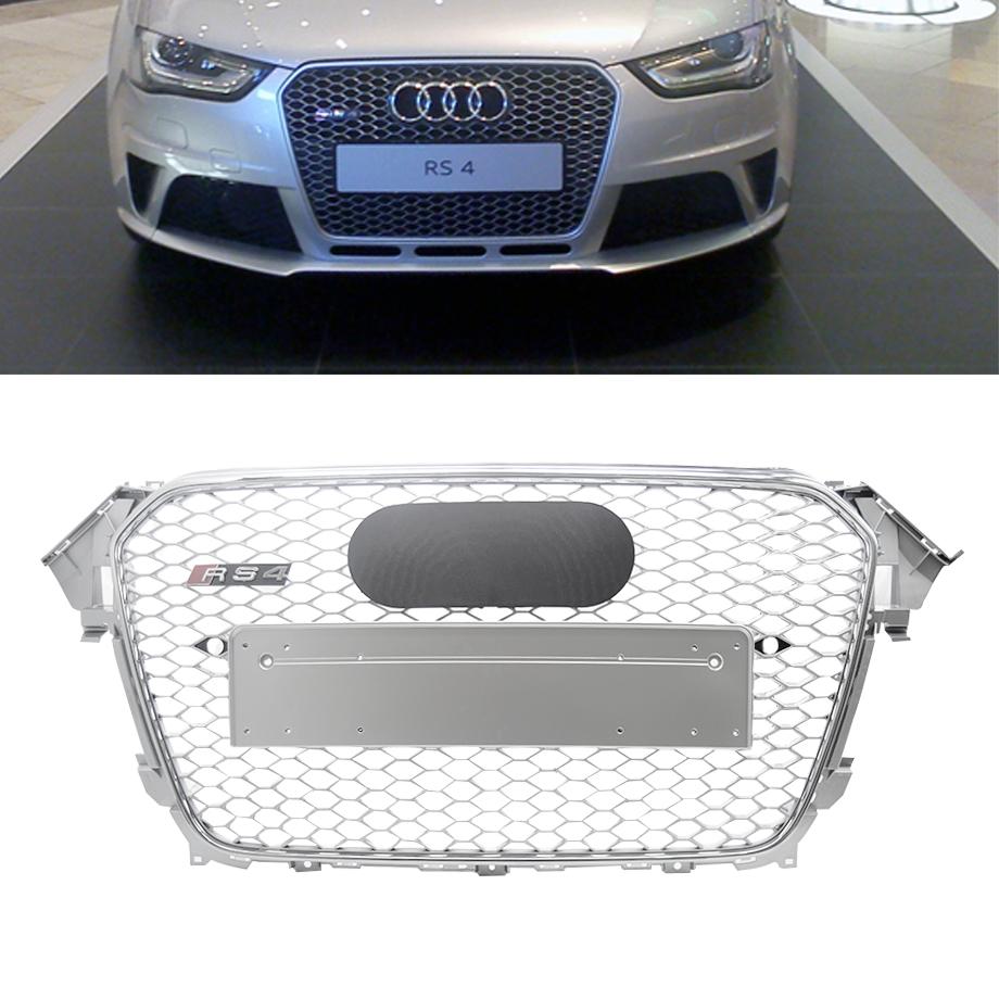 Audi A4 B8 RS4 Style Silver Grille (12-15) maxmotorsports