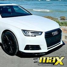 Load image into Gallery viewer, Audi A4/S4 B9 (2017-On) Gloss Black 3-Piece Front Lip Spoiler maxmotorsports
