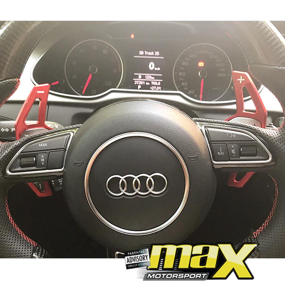 Audi Aluminium Red Paddle Shift Extensions maxmotorsports