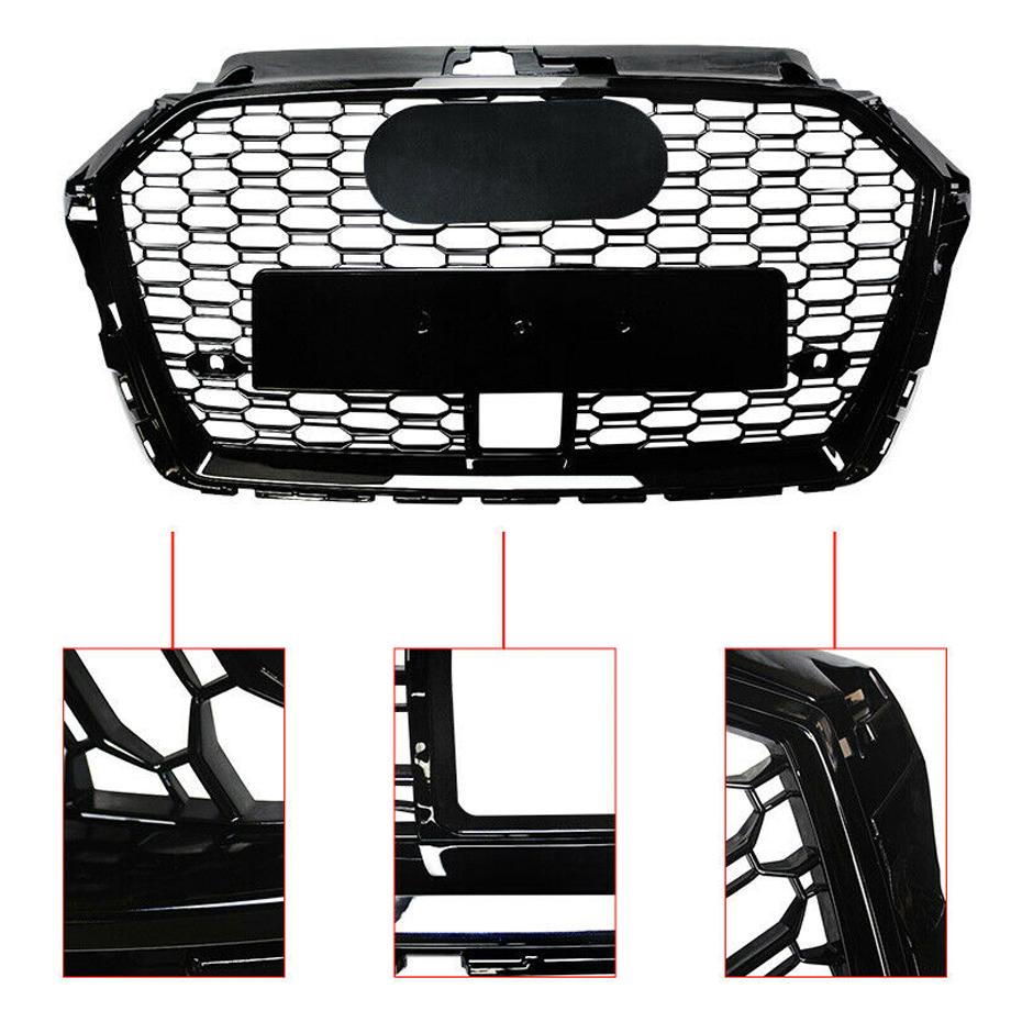 Audi RS3 Style Gloss Black Grille (18-On) maxmotorsports