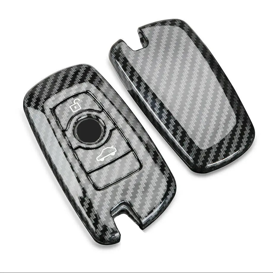 BM 2-Button Carbon Look Key Case Cover With Key Ring Max Motorsport