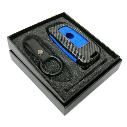 BM Carbon Fibre Key Case Cover With Key Ring maxmotorsports