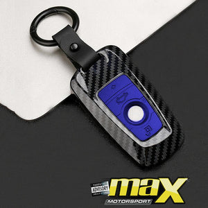 BM Carbon Fibre Key Case Cover With Key Ring maxmotorsports
