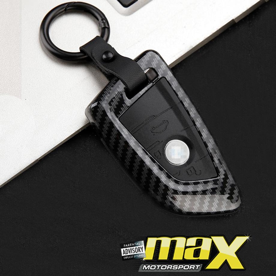 BM Carbon Fibre Key Case Cover With Key Ring maxmotorsports