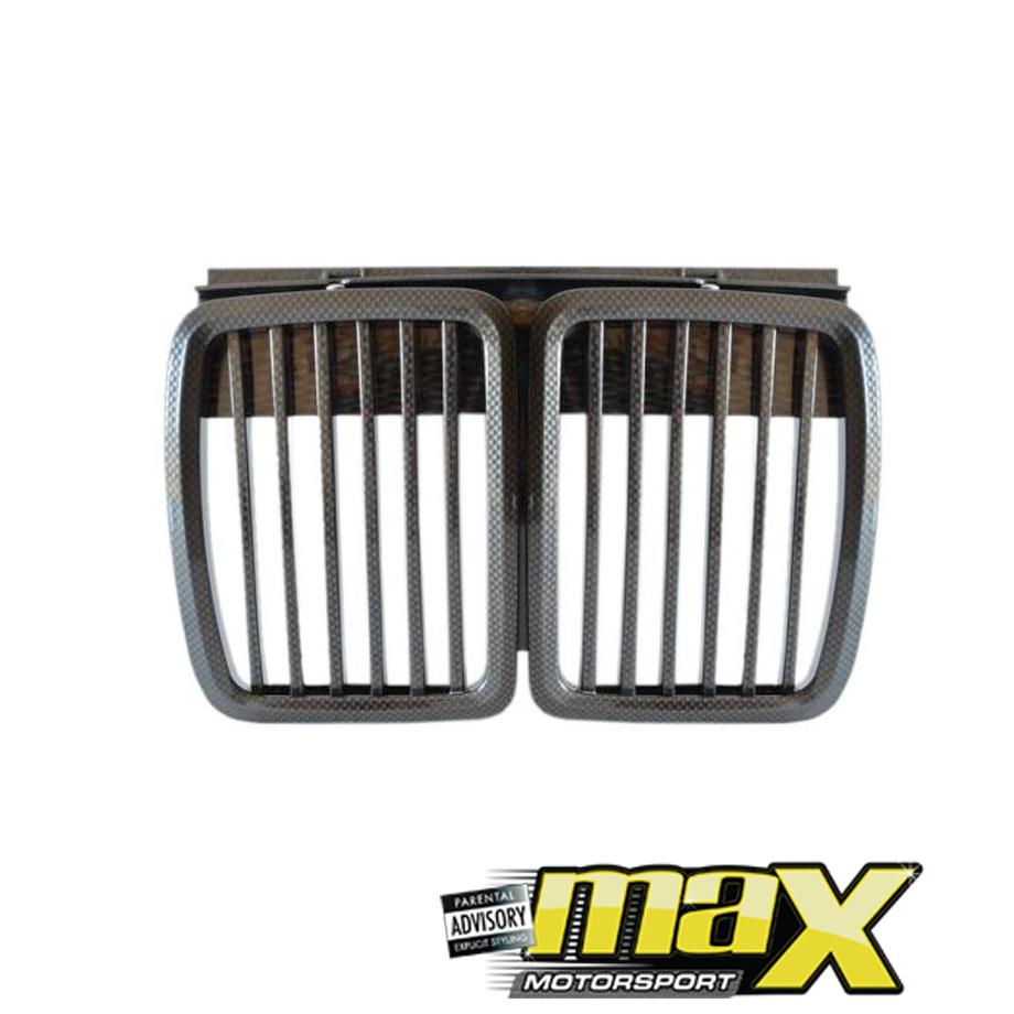 BM E30 3-Series  (84-90) Carbon Look Kidney Grille maxmotorsports