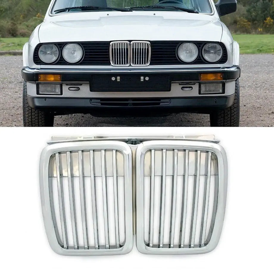 BM E30 3-Series OEM Style Chrome Kidney Grille – Max Motorsport