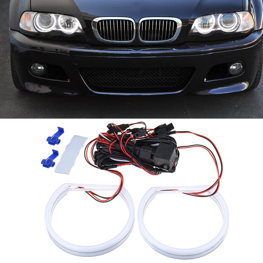 BM E46 Projector Cotton Angel Eye Rings With Wiring Loom Max Motorsport