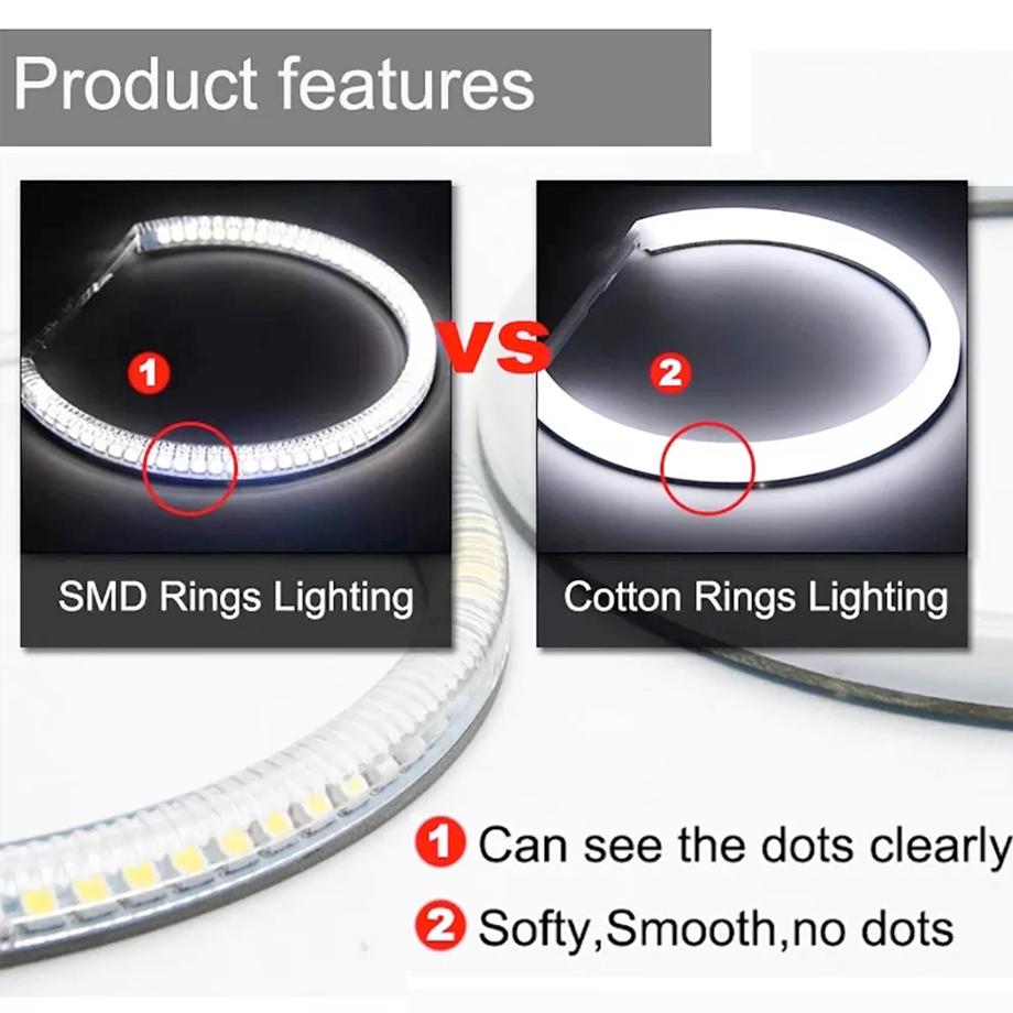 BM E46 Projector Cotton Angel Eye Rings With Wiring Loom Max Motorsport
