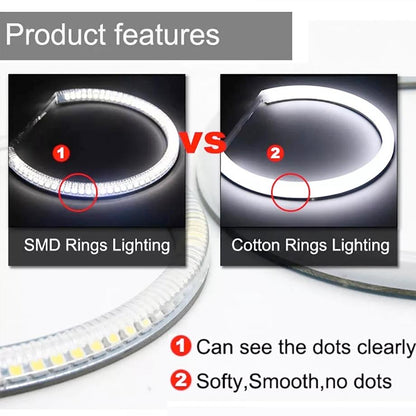 BM E46 Projector Cotton Angel Eye Rings With Wiring Loom Max Motorsport