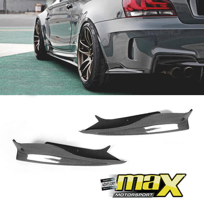 BM E82 1M Carbon Fibre Rear Bumper Splitters maxmotorsports