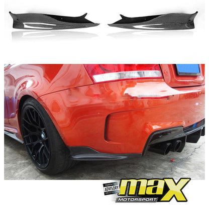 BM E82 1M Carbon Fibre Rear Bumper Splitters maxmotorsports