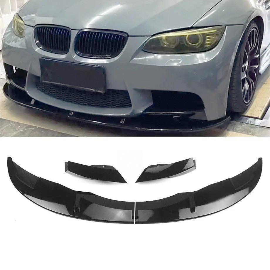 BM E90/E92/E93 M3 Gloss Black 4-Piece Plastic Front Spoiler Max Motorsport