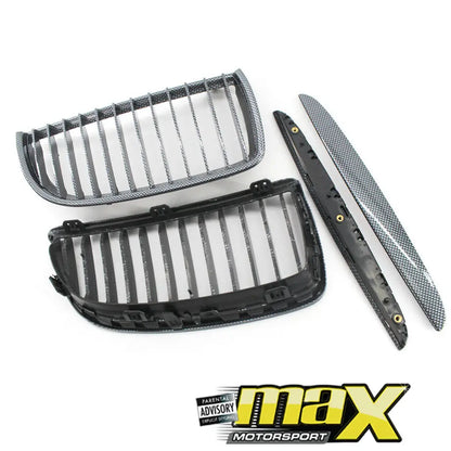 BM E90 (05-09) Carbon Look Single Slat Kidney Grille Max Motorsport