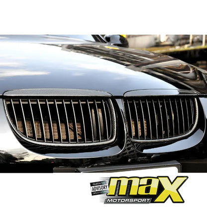 BM E90 (05-09) Carbon Look Single Slat Kidney Grille Max Motorsport