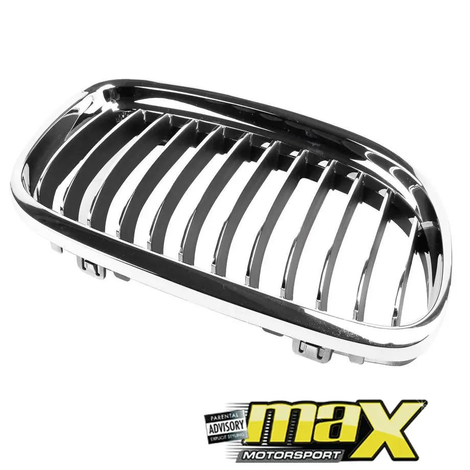 BM E90 (09-11) Chrome Single Slat Kidney Grille Max Motorsport