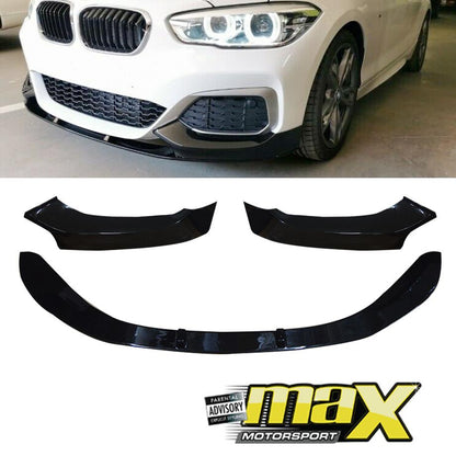 BM F20 1-Series (14-18) Gloss Black 3-Piece Front Spoiler maxmotorsports