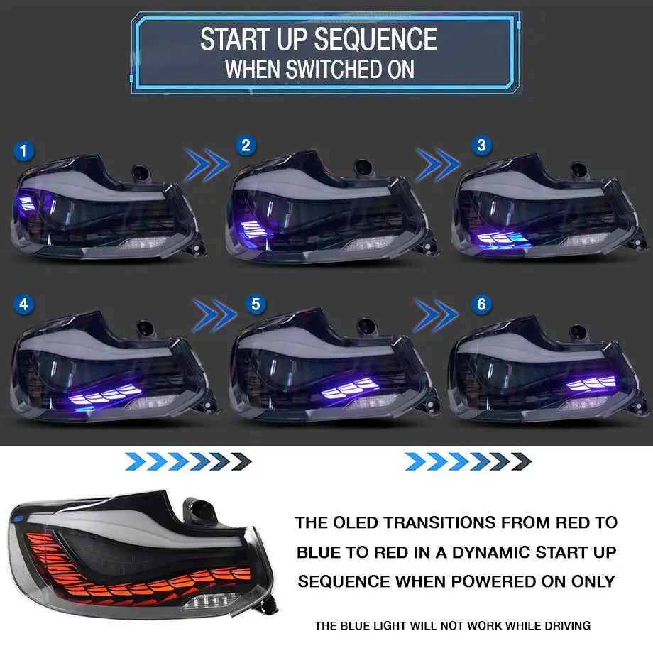 BM F22 2-Series CS Style OLED Sequential Smoked Black Taillights Max Motorsport