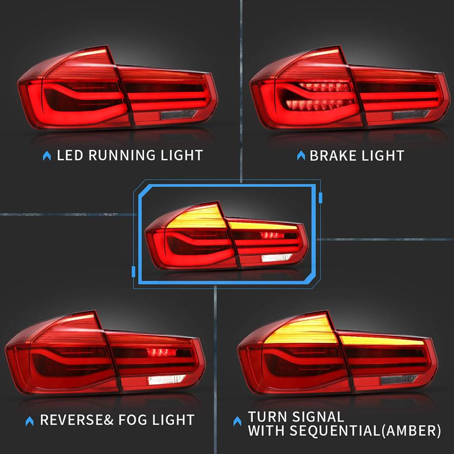 BM F30 3-Series LED Bar Style Taillights (12-18) Max Motorsport