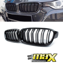 Load image into Gallery viewer, BM F30 3-Series Piano Black Double Slat Kidney Grille maxmotorsports
