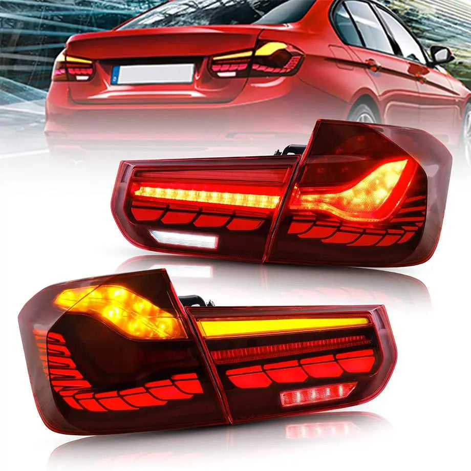 BM F30 3-Series (12-18) CSL Laser Style Smoked Red LED Taillights Max Motorsport
