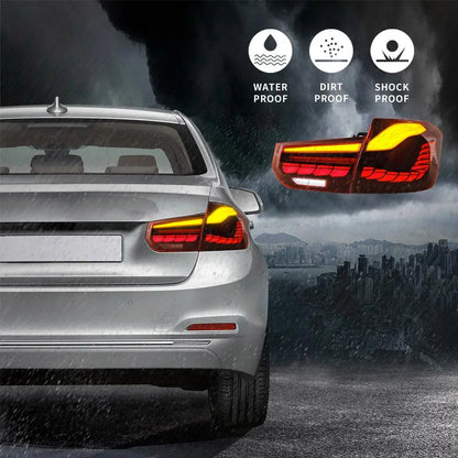BM F30 3-Series (12-18) CSL Laser Style Smoked Red LED Taillights Max Motorsport