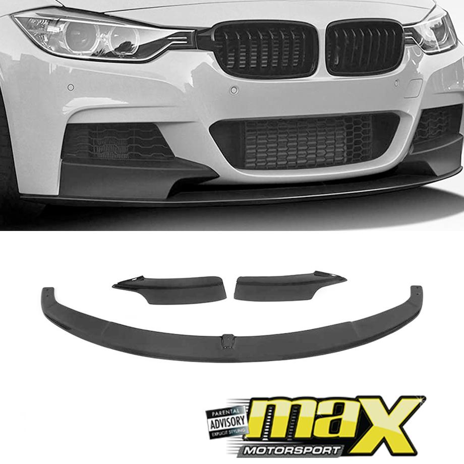 BM F30 3 Series (12-ON) Matt Black 3-Piece Front Spoiler maxmotorsports