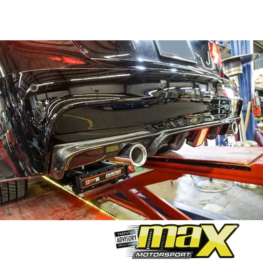 BM F30 3-Series (12-On) F1 Style LED Carbon Fibre Diffuser – Max Motorsport