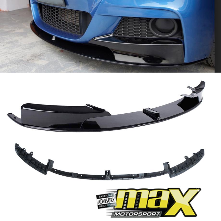BM F30 3-Series (12-On) Gloss Black 2-Piece Front Spoiler maxmotorsports