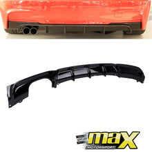 Load image into Gallery viewer, BM F30 3-Series (12-On) Gloss Black Plastic Rear Diffuser maxmotorsports
