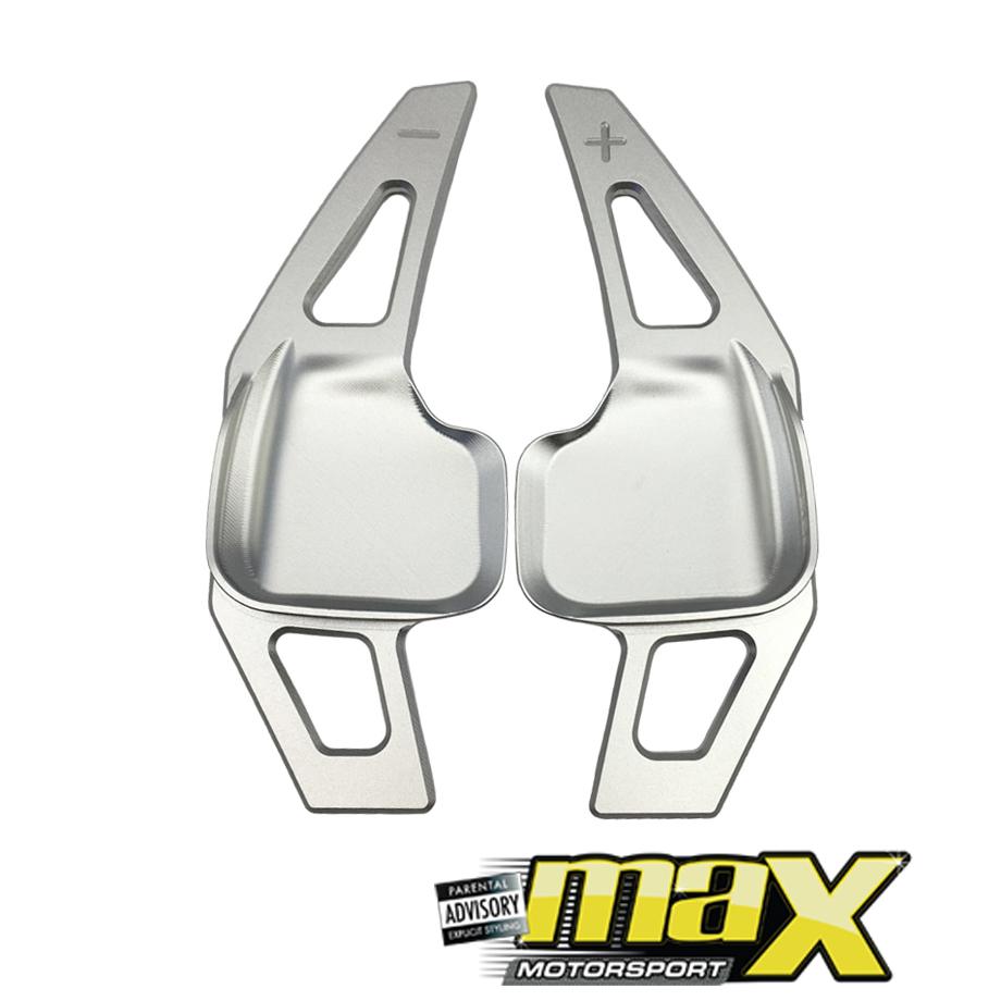 BM F30 Silver Aluminium Paddle Shift Extensions maxmotorsports