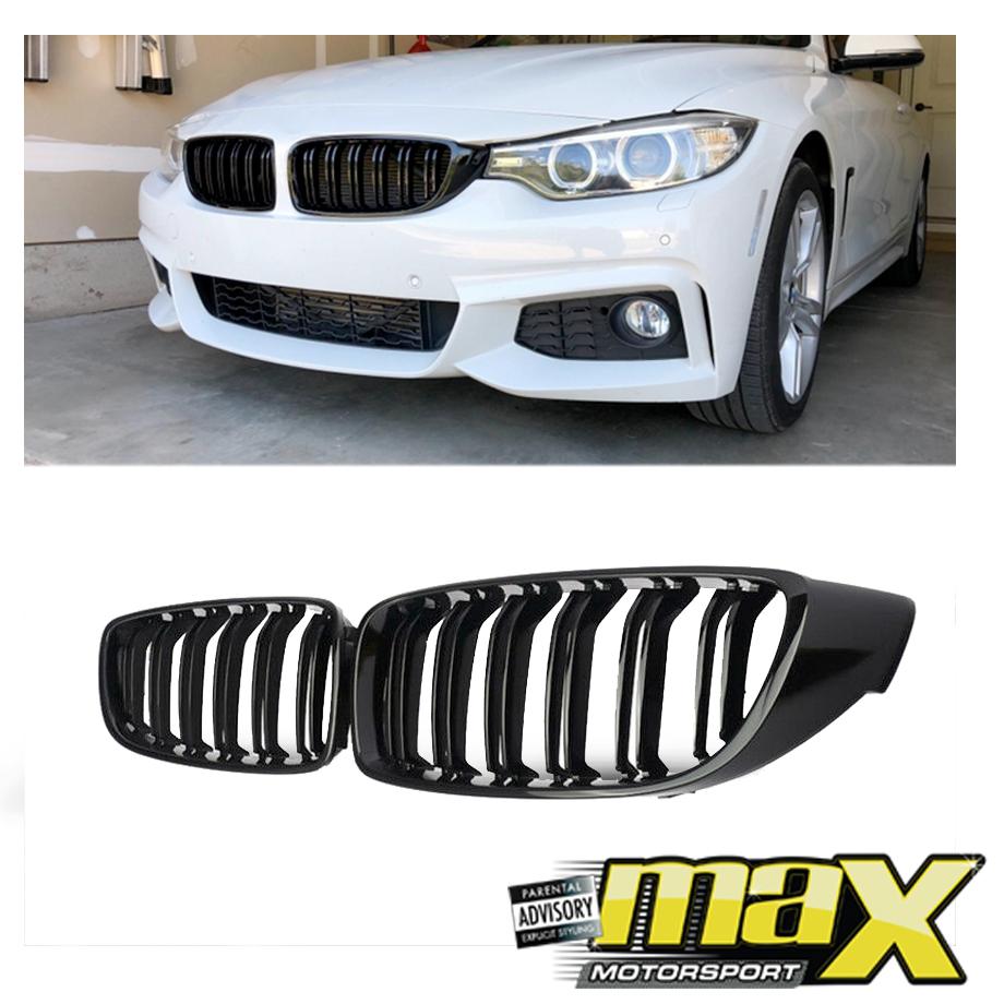 BM F32 4-Series Piano Black Double Slat Kidney Grille maxmotorsports