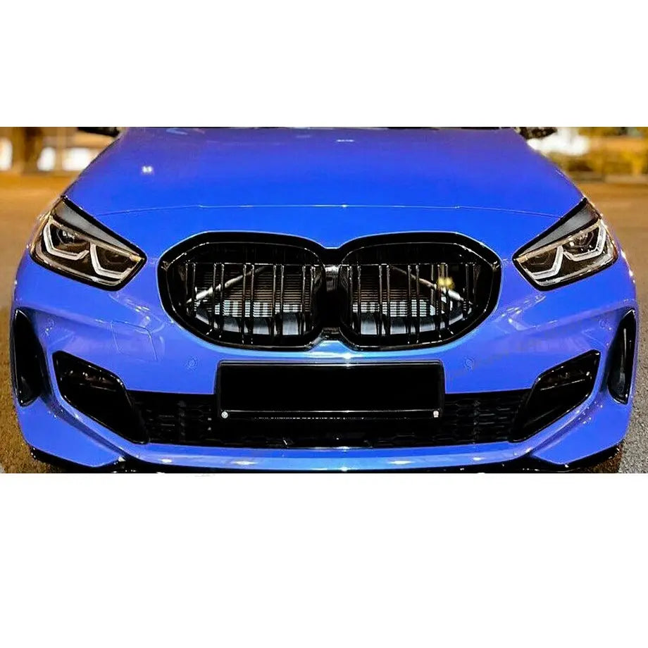 BM F40 1-Series (21-On) Piano Black Double Slat Kidney Grille Max Motorsport