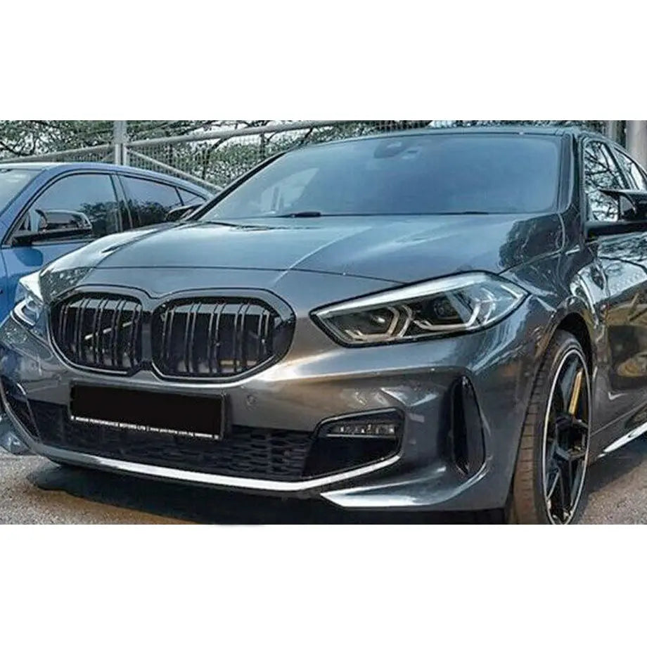 BM F40 1-Series (21-On) Piano Black Double Slat Kidney Grille Max Motorsport