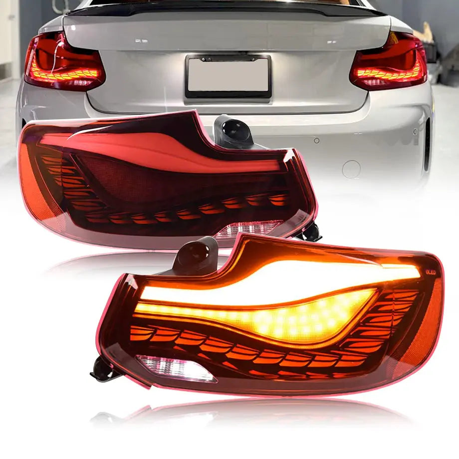 BM F87 M2 CS Style OLED Sequential Smoked Red Taillights Max Motorsport
